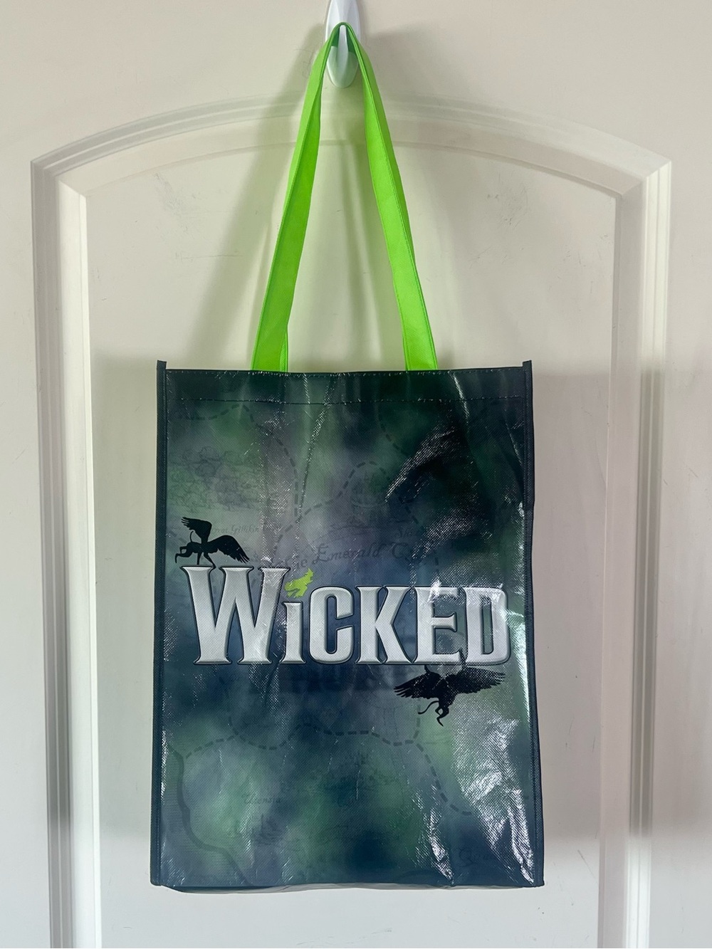 Official Wicked the Musical Broadway Souvenir Tote Bag - Elphaba & Glinda - Picture 2 of 5